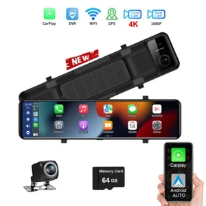 11.26 Inch Car Dual  Dash Cam 4k+1080P Carplay Android Auto WIFI GPS Rear Mirror - Picture 1 of 16