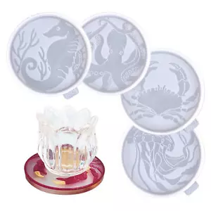 Silicone Coaster Mold Jewelry Making Mould Epoxy Resin Casting Sea Animal Craft - Picture 1 of 11