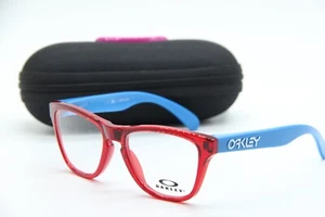 NEW OAKLEY OY8009F-0246 TRANSLUCENT RED BLUE AUTHENTIC EYEGLASSES 46-15 - Picture 1 of 3