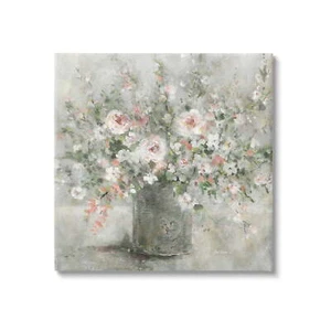 Soft Pink Floral Farmhouse Bouquet Botanical Flower Gallery - Picture 1 of 9
