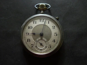 Ingersoll 1930s German Nickel Pocket Watch.. 50mm Wide. Side Slide Lever. TLC - Picture 1 of 6