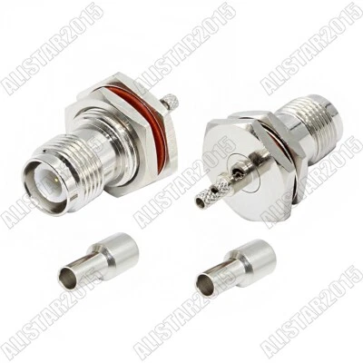 10x RP-TNC Female ( Male Pin ) Nut Bulkhead Crimp For RG316 RG174 LMR100 Cable - Image 1 of 4