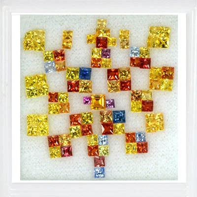 Venta Lote Piedras Preciosas Sueltas Tailandia Zafiro Multicolor Natural Corte Cuadrado Oferta Foto 1 de 4