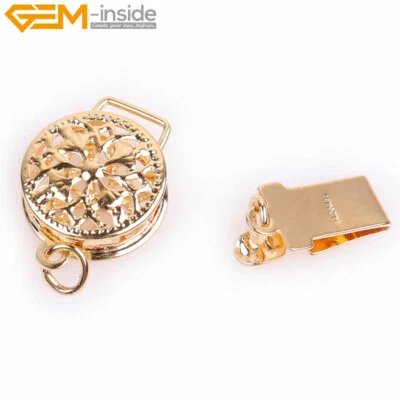 Clasp Closures 14K Gold Filled Beads Double Sided Filigree Round Bracelet 9mm - Image 1 of 4