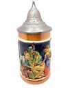 Vintage Miniture Beer Stien West Germany With Lid. Handmade/ Hand Painted - 4”