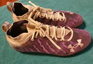 Mens Sz 10.5 Under Armour Spotlight Lux MC Football Cleats Purple 3022654-500 M - Picture 1 of 8