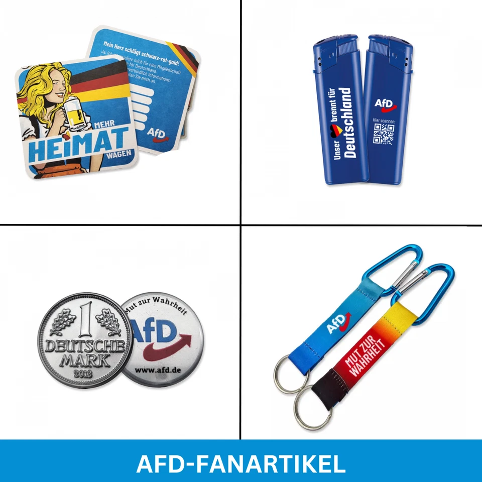 AFD Bierdeckel Schlüsselanhänger Feuerzeug Einkaufswagenchips Fanartikel Auswahl - Bild 1 von 1
