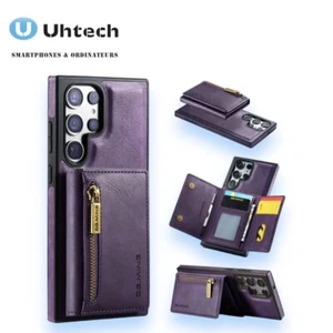 Coque Samsung Galaxy S24 avec Portefeuille Détachable / Chargement Sans Fil - Photo 1/4