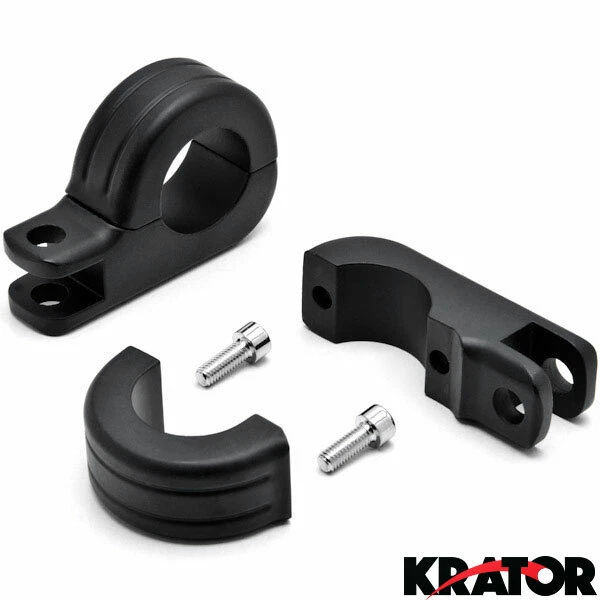 Black Offset Foot Peg Mounts for Honda Yamaha Kawasaki Harley Davidson Triumph - Image 1 of 4