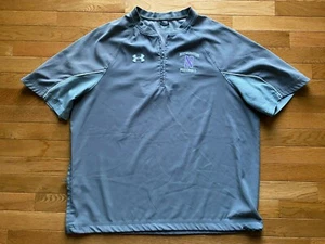 UNDER ARMOUR Northwestern Wildcats GRAY 1/2 ZIP Pullover JACKET Sz L - Picture 1 of 3