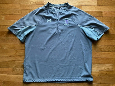 UNDER ARMOUR Northwestern Wildcats GRAY 1/2 ZIP Pullover JACKET Sz L Cover