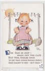Mabel Lucie Attwell - Sun is Out Naught to Dry but PEGS -  printed postcard