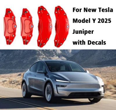 For 2026 Tesla Model Y Juniper 4pcs/set Brake Caliper Covers with Decals - Image 1 of 4