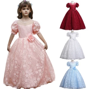 Fancy Kids Flower Girls Dress Formal Wedding Bridesmaid Princess Prom Party Gown - Picture 1 of 34