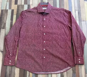 Jiggler Lord Berlue Shirt Mens 2XL Red Paisley Long Sleeve Bold Print XXL Large - Picture 1 of 13
