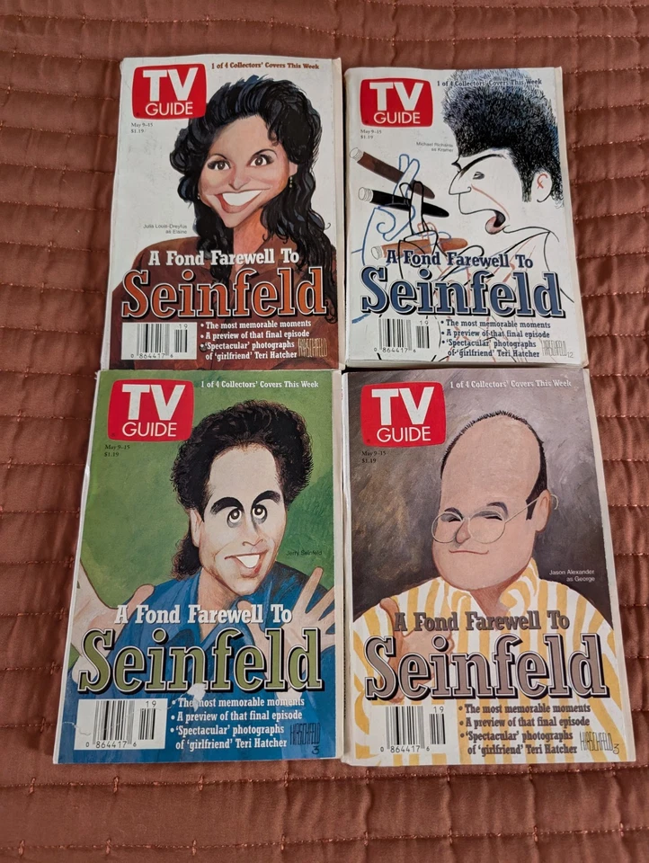 Vintage TV Guide 1998 May 9-15 - set of 4 Seinfeld, Kramer on Cover - Image 1 of 1