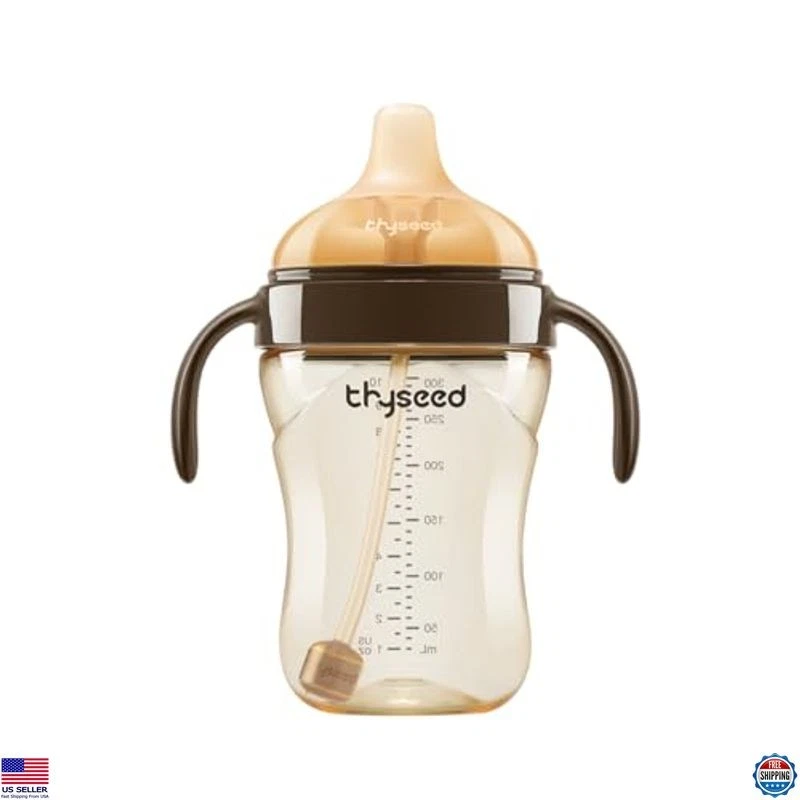 Tazas para sorber de paja ponderadas a prueba de derrames infantiles de tollera con asas y tapas Foto 1 de 4