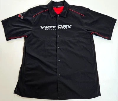 Camisa de trabajo Victory Motorcycles Dealer L negra malla ventilada bordada Polaris Foto 1 de 4