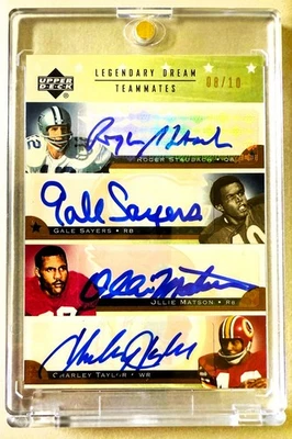 2005 Upper Deck NFL Legends #/10 Auto STAUBACH, SAYERS, MATSON, TAYLOR Autograph - Image 1 of 2