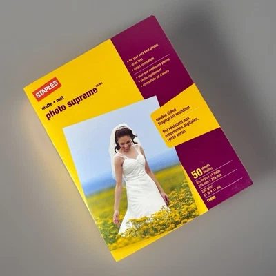 Staples Mat Photo Supreme Inkjet Printer Photo Paper 50 Sheets 8.5 X 11 Inches - Image 1 of 3