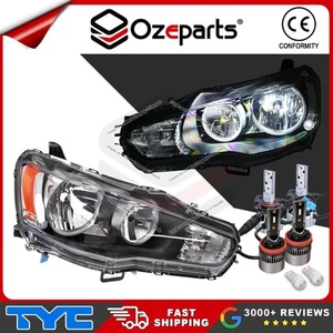 TYC Pair LH+RH Head Light Lamp + LED Globes For Mitsubishi Lancer CJ 2007-2015 - Picture 1 of 5