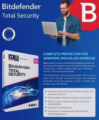 Bitdefender  Security - 3 Years For 5 Devices (Total Security) - Image 1 of 3