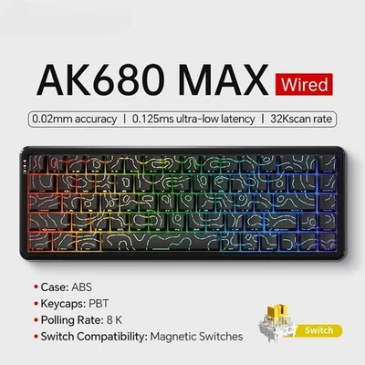 New AK680 MAX Mechanical Keyboard Switch 60% 8k/1K RGB Gaming Magnetic Keyboard - Image 1 of 4