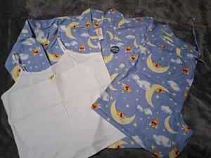 RARE NWT Vintage Disney Store 90s Glow in Dark Winnie The Pooh 3 PC Pajama Set - Picture 1 of 16