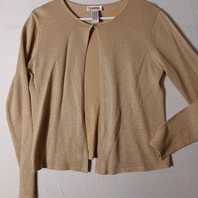 Talbots Petites Silk And Angora Hair Sweater  Glitter Gold Med. - Image 1 of 4