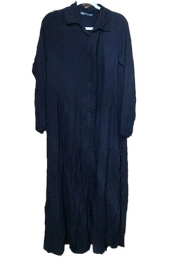 Zara Womens Sz M Black Tiered Long Sleeve Shirt Dress - Image 1 of 4