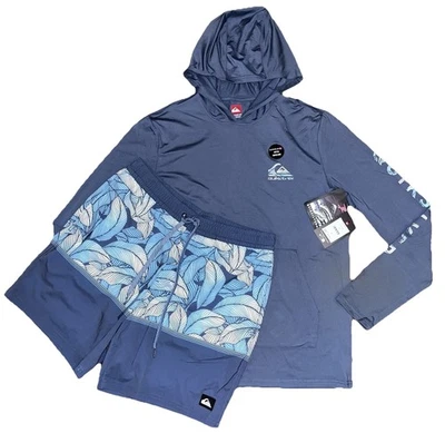 Conjunto de bañador Quiksilver azul con capucha manga larga conjunto de bañadores para hombre mediano nuevo con etiquetas Foto 1 de 4