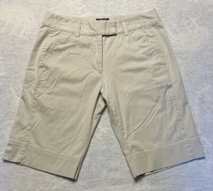 Adidas Stretch Golf Shorts Flat Front Womens Size 6 Tan Cotton/Spandex - Picture 1 of 11