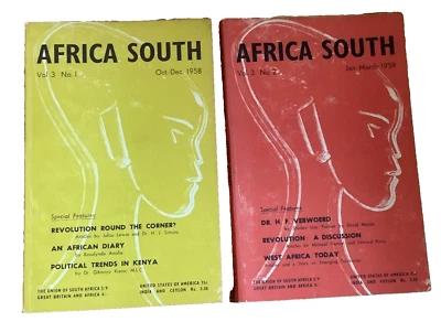 1958 Vintage Apartheid Literary Magazines Africa South Vol 3 1 & 2 Ronald Segal - Image 1 of 4