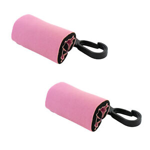 2 Clip-On Neoprene Pink Sleeve Lip Balm Holsters LIPSTICK HOLDER Key Chain