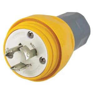 HUBBELL HBL26W08 WT LckPlg,Strt;20 A;Yellow,Elastmr,3Blds 39AW85 - Picture 1 of 2