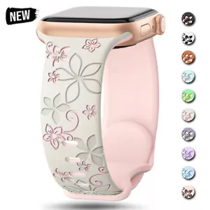 Correas Con Grabado Floral Para Apple Watch iwatch Series Floral Engraved Strap - Picture 1 of 19