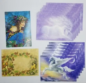 Lot of 7 Tree-Free Greetings Blank Cards w/ Envelopes - Fairy & 6 Unicorn - Picture 1 of 12