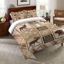 Laural Home Rustic Cabin Comforter Brown Queen