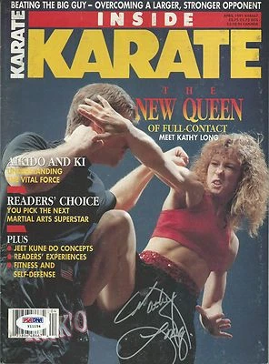 Kathy Long Signed April 1991 Inside Karate Magazine PSA/DNA COA UFC 1 Autograph - Image 1 of 4