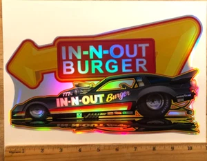 Extra Large Tim Grose 1985 IN-N-OUT BURGER Omni NHRA HOLOGRAPHIC Sticker Decal - Picture 1 of 2