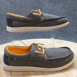 Cat And Jack Shoes Youth 6 Boys Slip On Moccasin Sneakers Grey Fabric Comfort - Picture 1 of 15