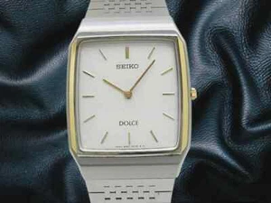Seiko Dolce 8N40-5080 GF/SS Square Combi Stripe Dial 1982s Quartz 27mm Unisex - Picture 1 of 6