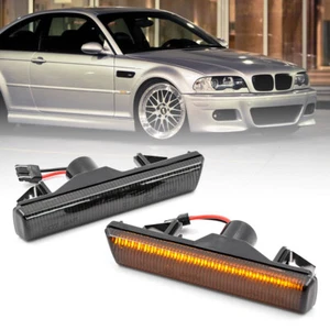 Luz de señalización lateral LED de guardabarros con lente ahumada para 01-06 BMW Serie 3 E46 M3 Cupé 2 piezas - Imagen 1 de 10
