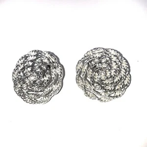 Vintage Ohrringe Rose Blume silberfarben signiert Lisner Clip On - Bild 1 von 5