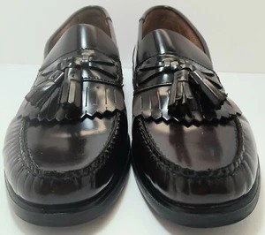 French Shriner Tassel Kiltie Loafers Belfast Shoes Brown Leather Mens Sz 11.5 M - Picture 1 of 7