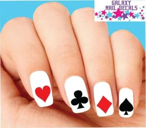 Wasserrutsche Nagelaufkleber - 20er Set Vegas Glücksspiel Spielkartenanzüge individuell - Bild 1 von 1
