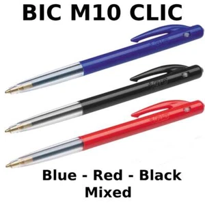 Bic M10 Medium Clic Kugelschreiber 1 mm schwarz blau rot - 1 - 10 Stifte oder gemischt - Bild 1 von 15