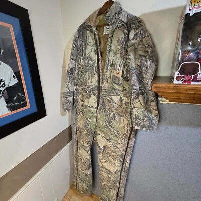 Duxbak L Coveralls Overalls Insulated Camo Vintage Realtree Camouflage READ - Image 1 of 4