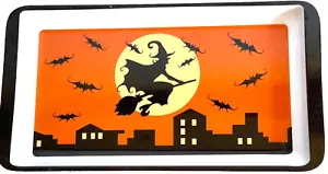 Halloween Serviertablett Teller Hexe Rechteck Melamin Deluxe Import Zielscheibe - Bild 1 von 3