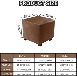Ottoman Covers Slipcover, Velvet Square Ottoman Protector for Foot Stool Furn... - Picture 1 of 1